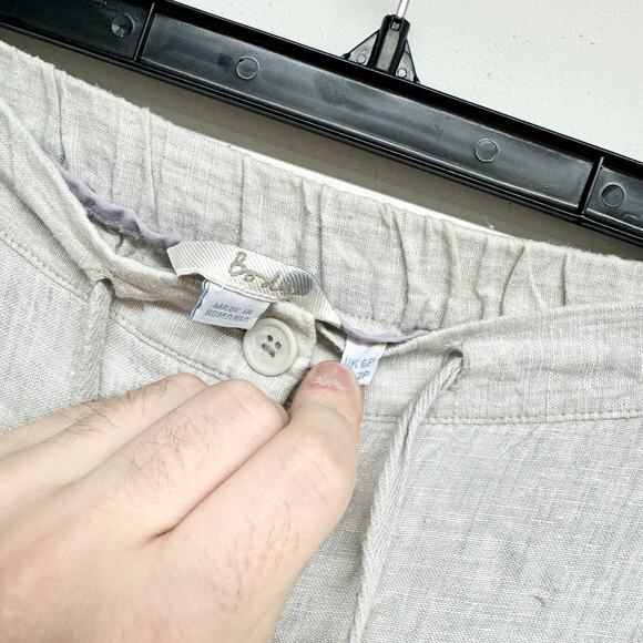 BODEN Women's Light Heather Gray Linen Straight Leg Drawstring Pants Size 6P - Picture 3 of 4